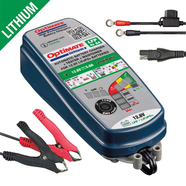 Battery charger Tecmate OPTIMATE LITHIUM 4S 6A 12.8V 3-72Ah