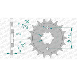 Pignon AFAM 19 dents pas 428 type 21304 Yamaha XT350