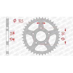 AFAM 40 tooth steel crown 520 type 10215 Gilera 125 Freestyle