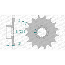 Pignon AFAM 17 dents pas 525 type 94605 MV Agusta F3 675