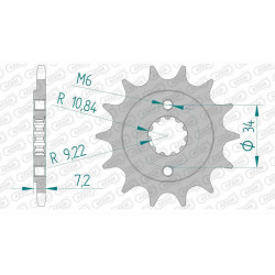 Pignon AFAM 14 dents pas 520 type 20320 Honda CBF 250