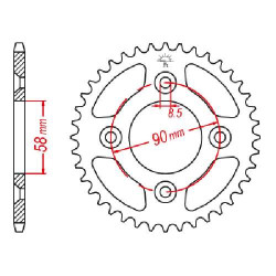 Steel sprocket JT 37 teeth pitch 420 type 1213