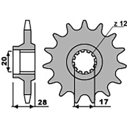 Pignon PBR 15 dents pas 520 type 556