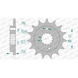 Pignon AFAM 13 dents pas 520 type 20517 Honda XR 650 R