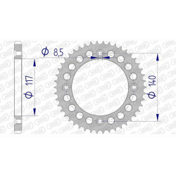 AFAM Alu Crown 46 teeth not 428 type 13108 Yamaha YZ 80