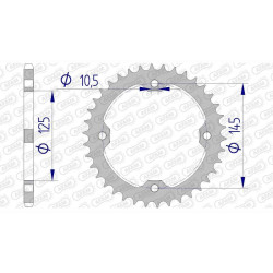 Alu crown AFAM 36 teeth not 520 type 13407 Yamaha YFM 250 R Raptor