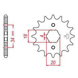 Pignon JT 16 dents pas 428 type 259