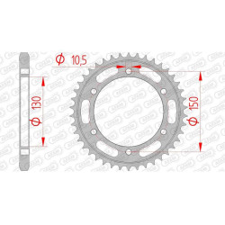 Couronne acier AFAM 42 dents pas 525 type 12606 Yamaha FZ8 N
