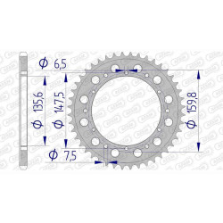 AFAM Alu Crown 39 teeth not 520 type 60300 Aprilia TX 240
