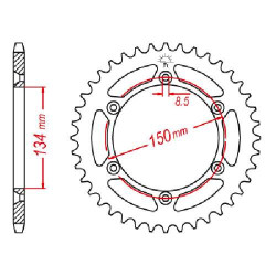Couronne acier JT 52 dents pas 428 type 459