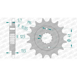 Pignon AFAM 14 dents pas 525 type 20507 Honda VT 600 C Shadows CUS