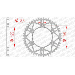 Couronne acier AFAM 50 dents ultra-light pas 520 type 71304SLK KTM EXC 250