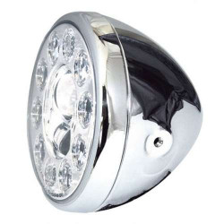 Phare moto leds 7 pouces HIGHSIDER RENO Type 1 Chrome