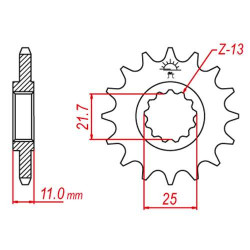Pignon JT 16 dents pas 520 type 1581