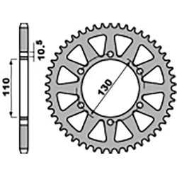 Couronne acier PBR 45 dents pas 520 type 504 Kawasaki GPX250R