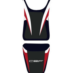 Housse de selle Bagster (2205G) Blanc/Noir/Lettres Blanches Honda CBF600 S 10-11