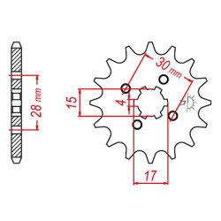 Pignon JT 15 dents pas 420 type 253