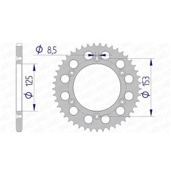 AFAM Alu Crown 46 teeth not 520 type 11212 HM-Honda CRE 125 R Enduro