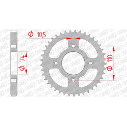 AFAM steel crown 41 teeth not 530 type 12302 Yamaha RD 250 LC