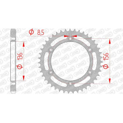 AFAM steel sprocket 43 teeth pitch 525 type 14506 Suzuki DR650SE