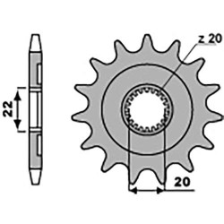 Pignon PBR 13 dents pas 520 type 2103 Yamaha YZ125