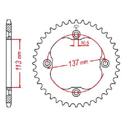 Steel crown JT 40 teeth not 520 type 1760