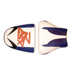 Saddle cover Bagster (2035H) White/Baltic/Bleu/Black/Letters Orange Fluo Suzuki GSX750R 98