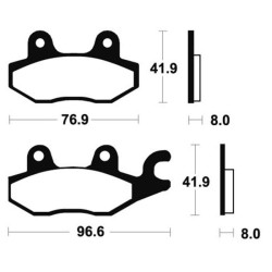 Plaquettes de frein moto métal fritté Tecnium MR138