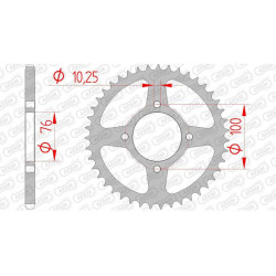 AFAM steel crown 43 teeth not 520 type 14313 Suzuki VL 250 Intruder