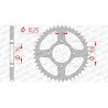 AFAM steel crown 43 teeth not 520 type 14313 Suzuki VL 250 Intruder