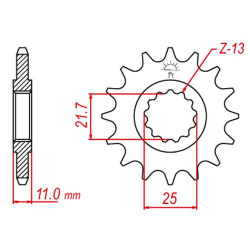 Pignon JT 16 teeth not 530 type 580