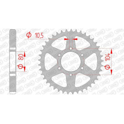 AFAM steel crown 41 teeth not 630 type 16601 Kawasaki Z 650