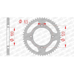 AFAM steel crown 50 teeth not 420 type 38101 Beta 50 RR Enduro