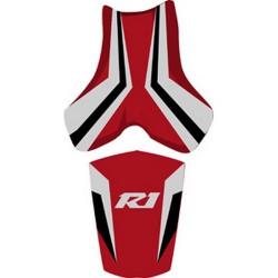 Housse de selle Bagster (2183A) Rouge Fonce/Noir/Gris Clair/Lettres Grises Claires Yamaha YZF-R1 06