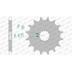 Pignon anti-boue AFAM 14 dents pas 428 type 21202 Derbi GPR 125 Nude