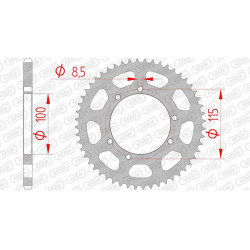 AFAM steel crown 46 teeth not 420 type 56103 Gilera 50 ZULU
