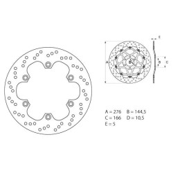 Disque de frein avant Brembo Série Oro 68B407E9 Honda TRANSALP 600 VFR400/750 CBR600F/F2 2