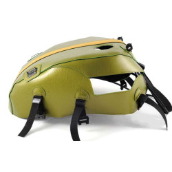 Tapis de réservoir Bagster vert olive/bande moutarde (1568V) Triumph THRUXTON 900