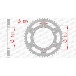 Couronne acier AFAM 49 dents pas 525 type 10502 Honda XL 600 V Transalp