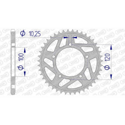 Alu Crown AFAM 43 teeth not 520 type 36808 Aprilia RSV4 RF