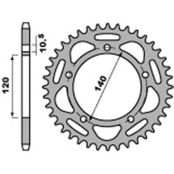 Couronne alu PBR 45 dents Standard pas 520 type 4397 Suzuki GSXR750