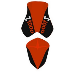 Housse de selle Bagster (2192A) Orange/Noir/Lettres Orange et Blanches Kawasaki Z1000 07