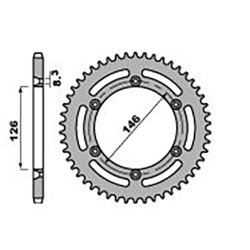 Couronne acier PBR 50 dents pas 428 type 805 Suzuki TSR125R