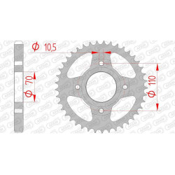 AFAM Steel Crown 35 teeth not 530 type 10402 Honda CB 250