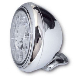 Phare moto leds 7 pouces HIGHSIDER HD-STYLE Type 1 Chrome