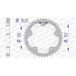 Couronne alu AFAM 41 dents pas 525 type 93836 MV (AGUSTA) F3 675