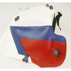 Tapis de réservoir Bagster blanc/pointes bleu et rouge (1172A) Honda Africa Twin XRV750