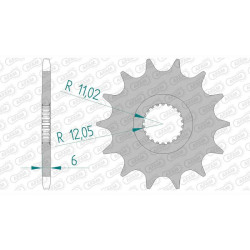 Pignon AFAM 14 dents pas 520 type 61400 CAN-AM DS 450