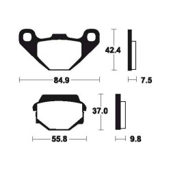 Plaquettes de frein moto métal fritté Tecnium MR86