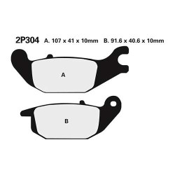 Semi-metal brake pads Nissin 2P-304NS
